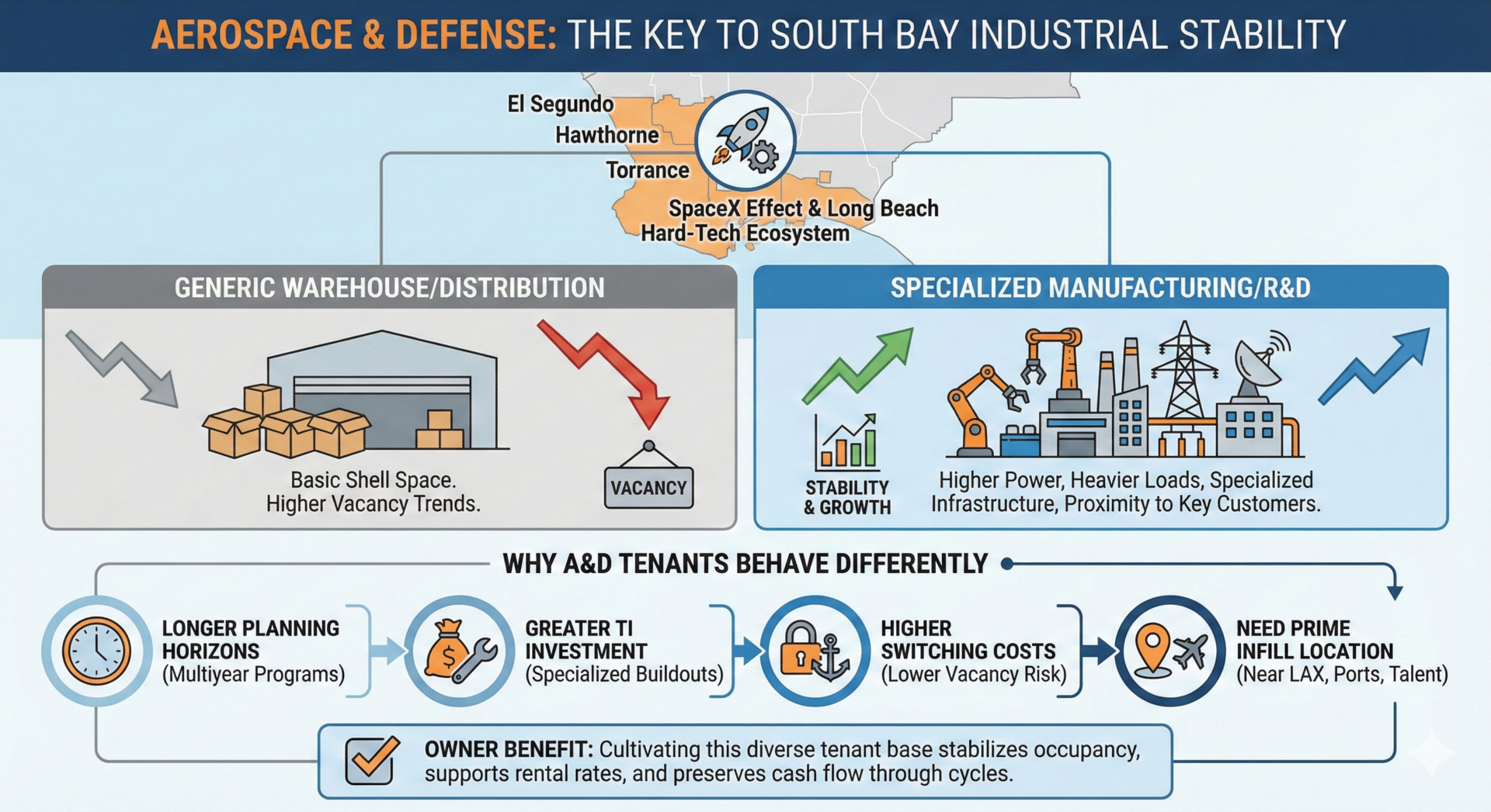 Attract South Bay Industrial Tenants Who Stay and Pay aerospace & defense the key to south bay industrial stability