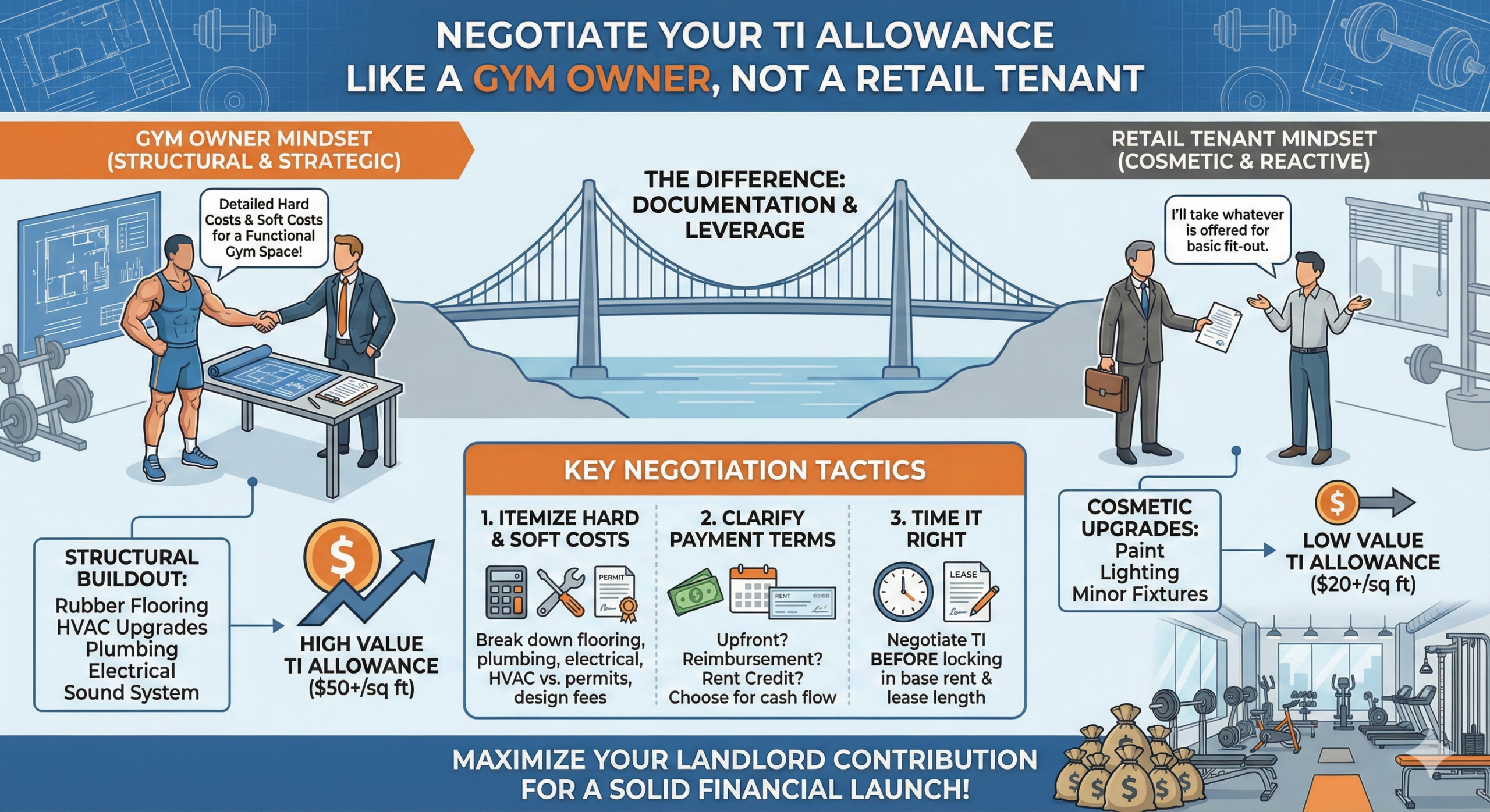 negotiate your ti allowance like a gym owner, not a retail tenant