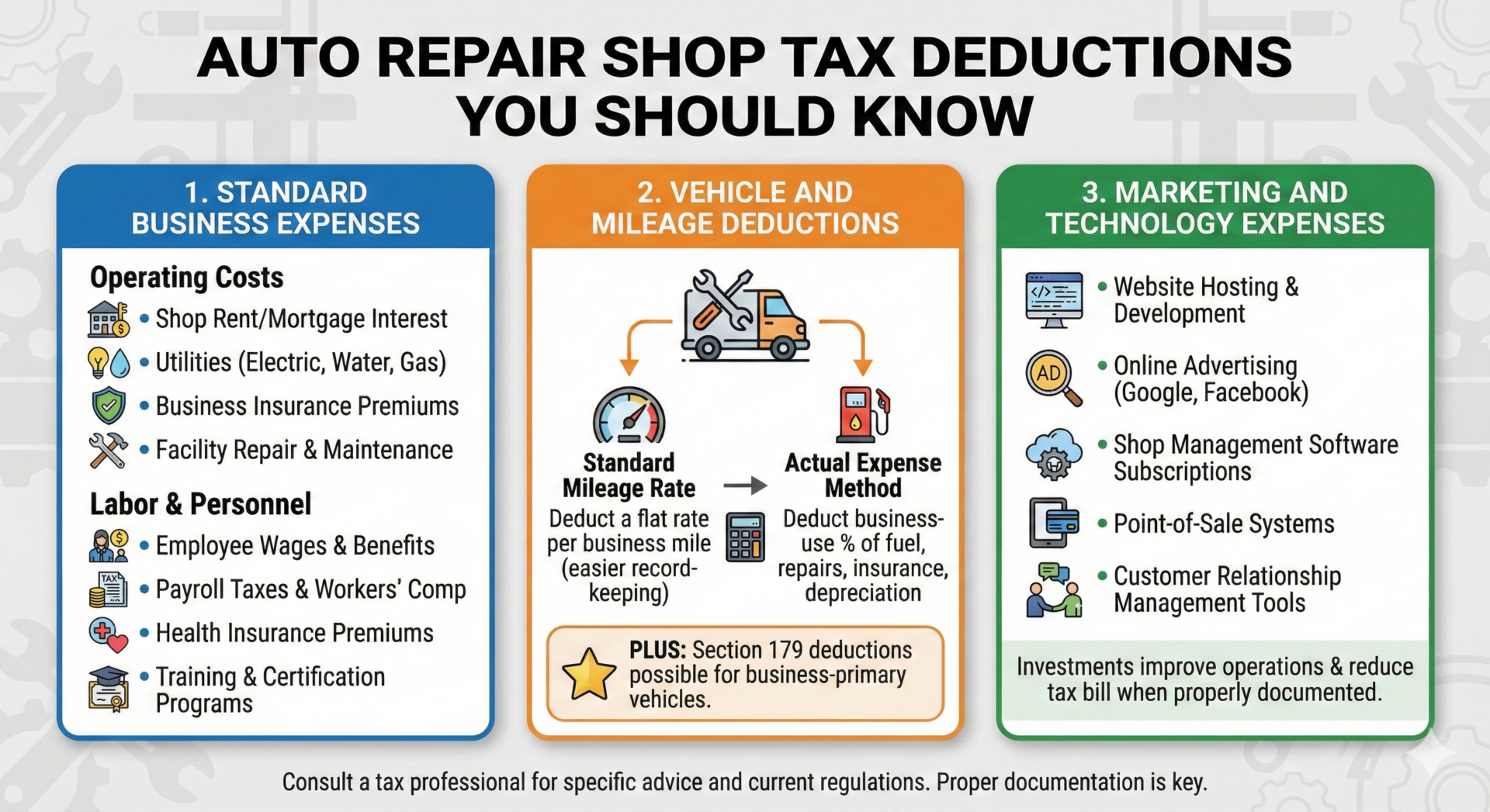 other auto repair shop tax deductions you should know