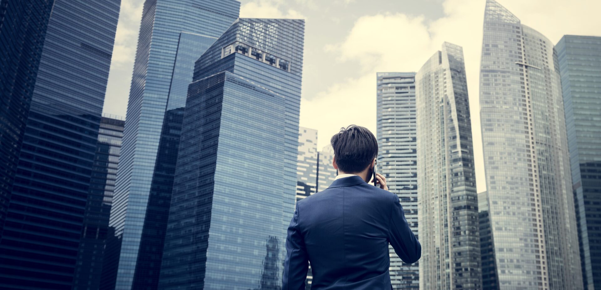 businessman in a city