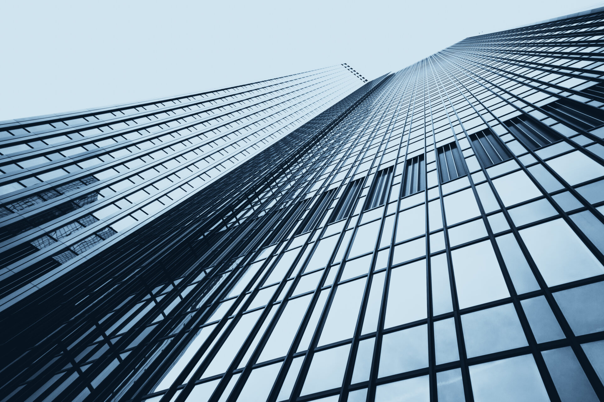office buildings. modern glass silhouettes on modern building.